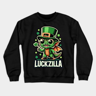 Leprechaun Dragon Delight - Luckzilla St. Paddy's Crewneck Sweatshirt